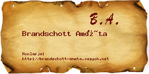 Brandschott Amáta névjegykártya
